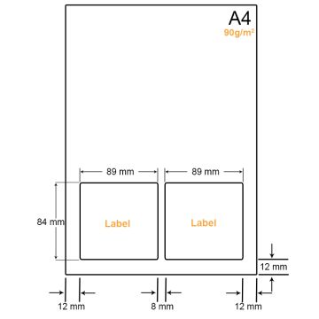 A4 Papier met 2 labels - WW4902A