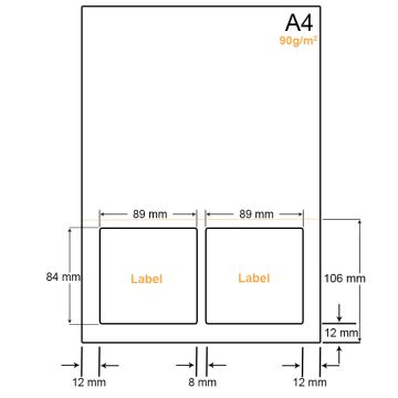 A4 Papier met 2 labels - WW4902AP