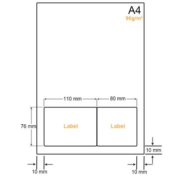 A4 Papier met 2 labels - WW4902F