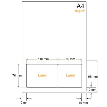 A4 Papier met 2 labels - WW4902FP